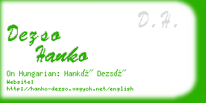 dezso hanko business card